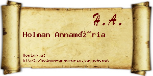 Holman Annamária névjegykártya